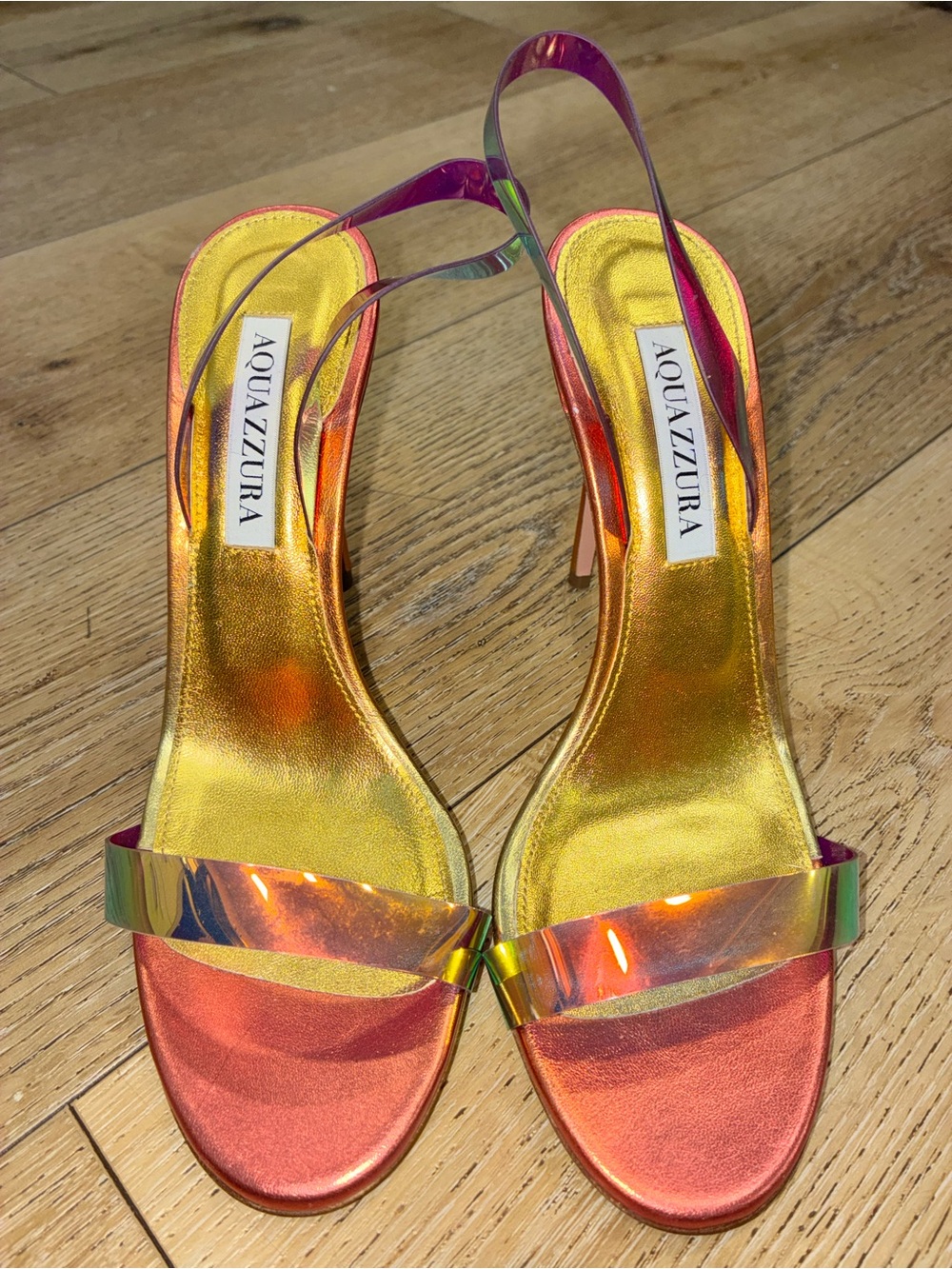Aquazzura Iridescent So Nude PVC Plexi heels sz 36.5